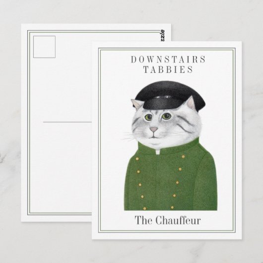CHAUFFEUR KATZE Postkarte (Vorne/Hinten)