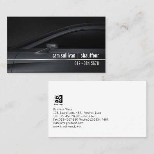 Chauffeur LimoService CarProfile Chauffeur Automot Visitenkarte (Vorne/Hinten)
