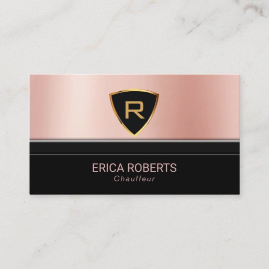 Chauffeur Luxus Gold Monogramm Logo Rose Gold Visitenkarte Zazzle De