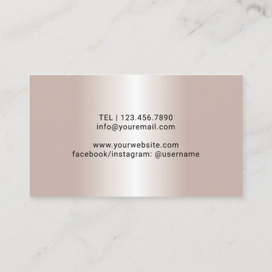 Chauffeur Luxus Monogram Blush Rose Gold Glitzer Visitenkarte (Rückseite)