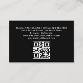 Chauffeur Taxi Driver Professional Black QR code Visitenkarte (Rückseite)