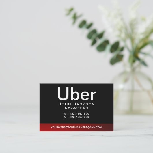 Chauffeur Taxi Fahrer Beruflicher Black QR Code Visitenkarte (Stehend Vorderseite)