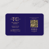 Chauffeur Transport Auto Rent Dunkelblau Visitenkarte (Rückseite)
