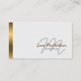 Chauffeur Transport Gold Cursive Monogram Visitenkarte