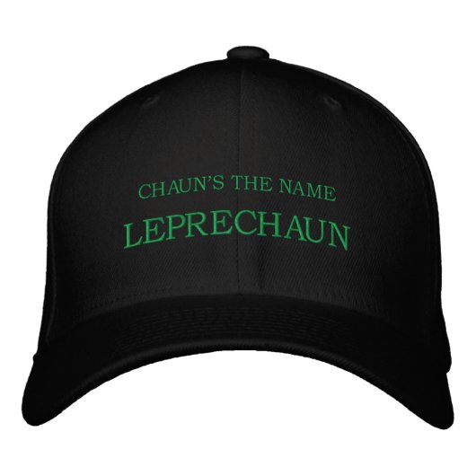 CHAUN IST DER NAME, LEPRECHAUN BESTICKTE KAPPE (Vorderseite)