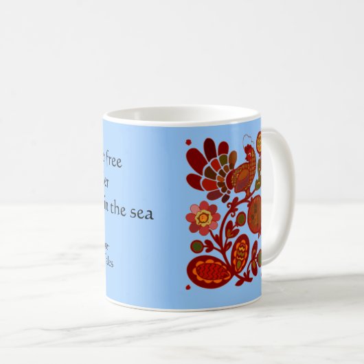 Chaunticleer rote Hahn-Tasse Kaffeetasse (VorderseiteRechts)