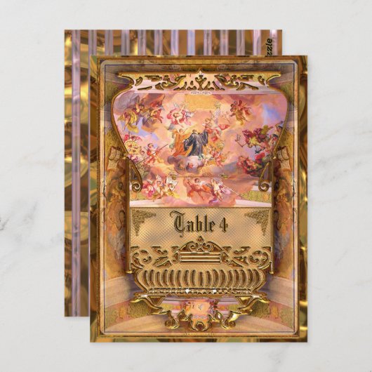 Chaussée-d'Antin Viktorianische Tischnummer Card (Vorne/Hinten)