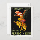 Chaussure Perrouin France Vintage Poster 1909 Postkarte (Vorne/Hinten)