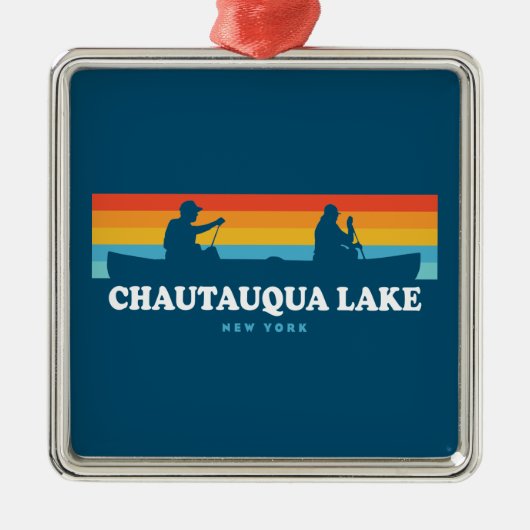 Chautauqua Lake New York Canoe Ornament Aus Metall (Vorne)