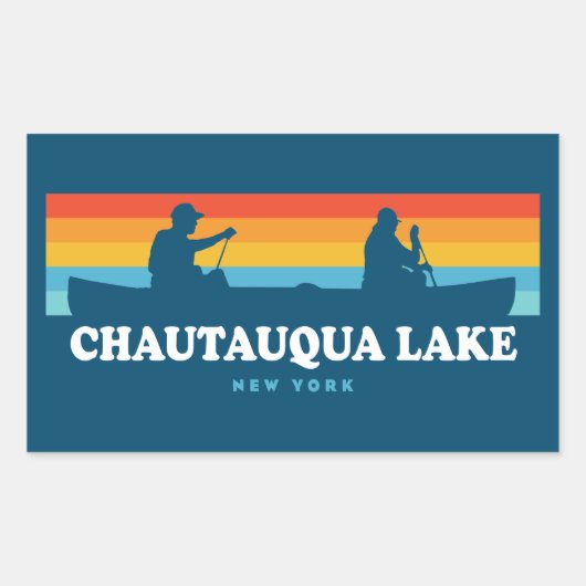 Chautauqua Lake New York Canoe Rechteckiger Aufkleber (Vorderseite)