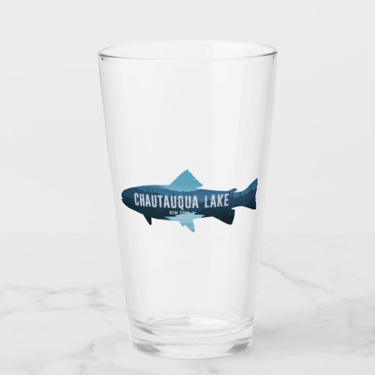 Chautauqua Lake New York Fisch Glas (Vorderseite)
