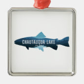 Chautauqua Lake New York Fisch Ornament Aus Metall (Vorne)