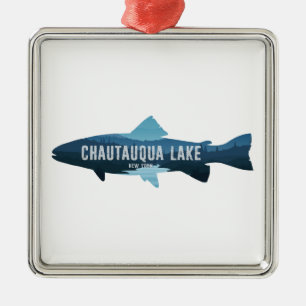 Chautauqua Lake New York Fisch Ornament Aus Metall
