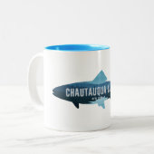 Chautauqua Lake New York Fisch Zweifarbige Tasse (Vorderseite Links)