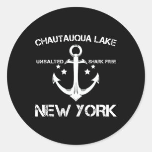 Chautauqua Lake New York Lustiges Angeln Camping S Runder Aufkleber