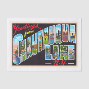 Chautauqua Lake New York NY Große Buchstaben Postk Seidenpapier