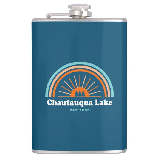 Chautauqua Lake New York Rainbow Flachmann (Vorderseite)