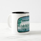 Chautauqua New York Deer Zweifarbige Tasse (Vorderseite Links)