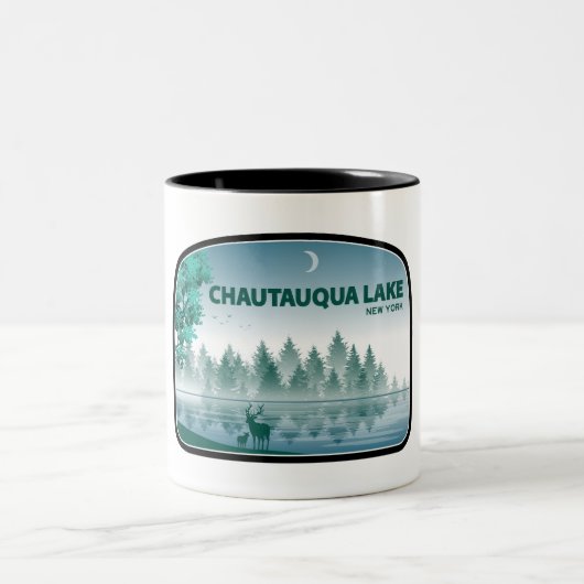 Chautauqua New York Deer Zweifarbige Tasse (Mittel)