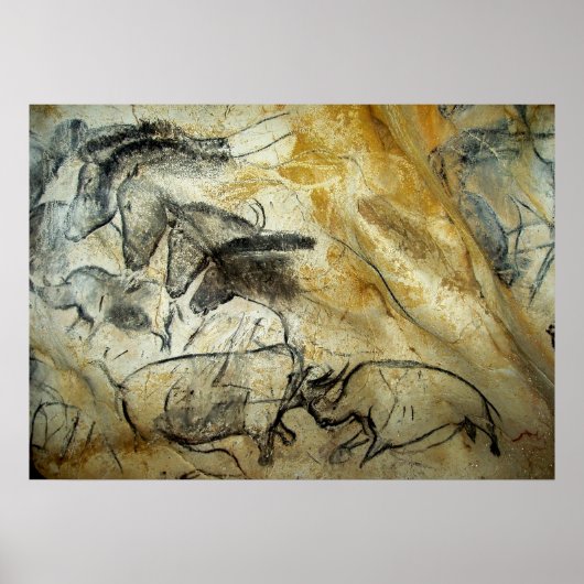 Chauvet Höhle Pferde und andere Malereien Poster (Vorne)