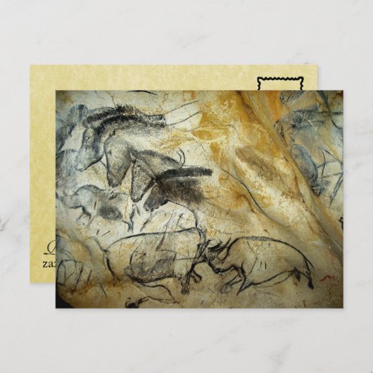 Chauvet Lascaux Höhle Pferde und Tiere Postkarte (Vorne/Hinten)
