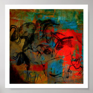 Chauvet Pferde und Vieh, die Druck malen Poster