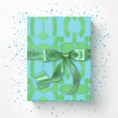 Chavanel Brushstroke Ikat in Green and Aqua Geschenkpapier