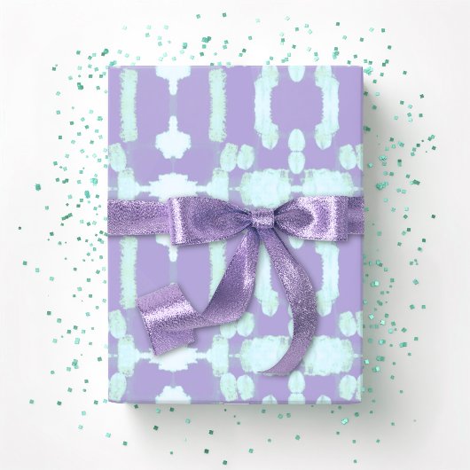 Chavanel Brushstroke Ikat in Purple and Teal Geschenkpapier