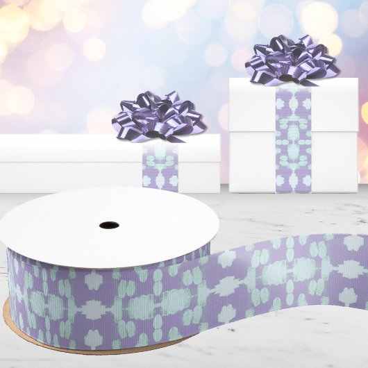 Chavanel Brushstroke Ikat in Purple and Teal Ripsband