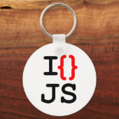 "Chaveiro I {} JS - I Liebe Javascript" Schlüsselanhänger (Vorderseite)