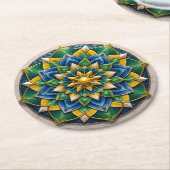 Chaveiro Mandala Luxo - 01 Runder Pappuntersetzer (Angewinkelt)
