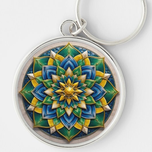 Chaveiro Mandala Luxo - 01 Schlüsselanhänger (Vorne)