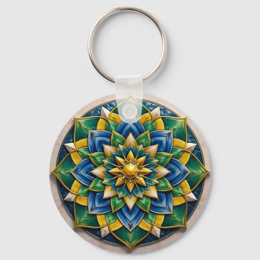 Chaveiro Mandala Luxo - 01 Schlüsselanhänger (Vorderseite)