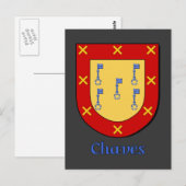 Chaves Family Heraldic Shield Postkarte (Vorne/Hinten)