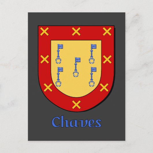 Chaves Family Heraldic Shield Postkarte (Vorderseite)
