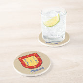 Chaves Heraldic Shield Sandstein Untersetzer (Seite)