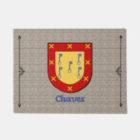 Chaves Historischer Schild auf Kobblestone