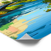 Chaves Portugal Art Vintage Reise Illustration Poster (Ecke)