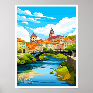 Chaves Portugal Vintage Reiseillustration Poster