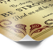 Chazak Chazak sein stark hebräische englische Bibe Fotodruck (Ecke)