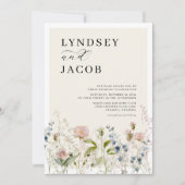 Chc Watercolor Wildblume Floral Wedding Einladung (Vorderseite)