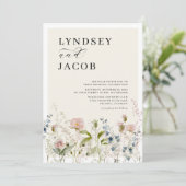 Chc Watercolor Wildblume Floral Wedding Einladung (Stehend Vorderseite)