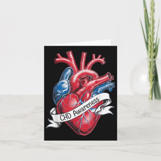 Chd Awareness Anatomisches Herz Band Design Karte (Vorderseite)