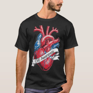 Chd Awareness Anatomisches Herz Band Design T-Shirt