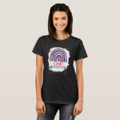 CHD Awareness Bleached Rainbow Blue And Red Ribbon T-Shirt (Vorne ganz)
