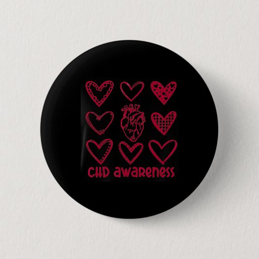 Chd Awareness Heart Anatomische Herzerkrankung Mon Button (Vorderseite)