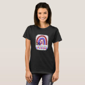 CHD Awareness Heart Disease Leopard Rainbow Blue R T-Shirt (Vorne ganz)