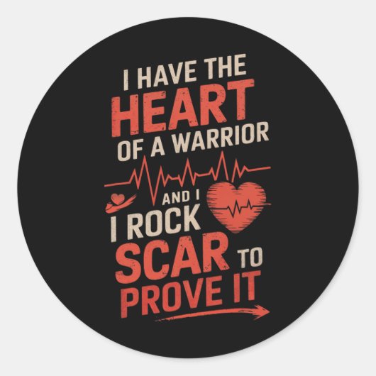 Chd Awareness Heart Disease Warrior Support Surger Runder Aufkleber (Vorderseite)