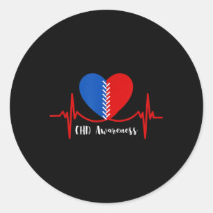 Chd Awareness, Herzkrieger, Zipper Heart Runder Aufkleber