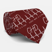 CHD Awareness Red Heartbeat Neck Tie Krawatte (Gerollt)